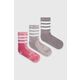 Nogavice adidas 3-pack roza barva - roza. Visoke nogavice iz kolekcije adidas. Model izdelan iz elastičnega, vzorčastega materiala. V kompletu so trije pari.