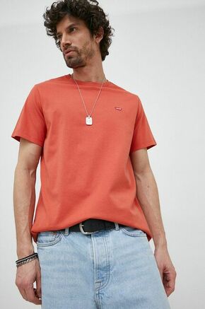 Bombažna kratka majica Levi's oranžna barva - oranžna. Kratka majica iz kolekcije Levi's. Model izdelan iz enobarvne pletenine.