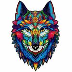 WEBHIDDENBRAND Lesena sestavljanka, barvna - Veličastni volk