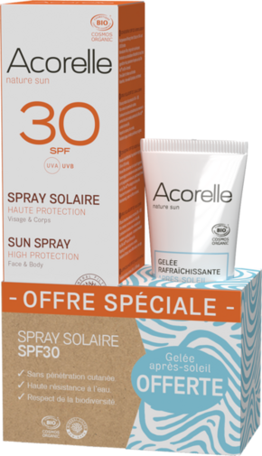 "Acorelle Sun Pack set s sprejem za sončenje ZF 30 in After Sun gel - 150 ml"
