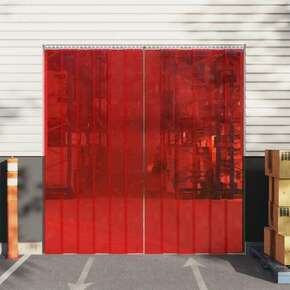 Vidaxl Zavesa za vrata rdeča 200 mm x 1