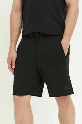 Bombažne kratke hlače HUGO črna barva - črna. Kratke hlače iz kolekcije HUGO. Model izdelan iz prožnega materiala