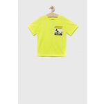 Otroška kratka majica United Colors of Benetton rumena barva - rumena. Otroški kratka majica iz kolekcije United Colors of Benetton, izdelana iz tanke, elastične pletenine. Model iz izjemno udobne tkanine z visoko vsebnostjo bombaža.