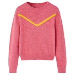 vidaXL Otroški pulover pleten starinsko roza 140