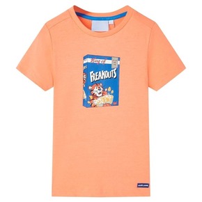 VidaXL Otroška majica s kratkimi rokavi neon oranžna 92