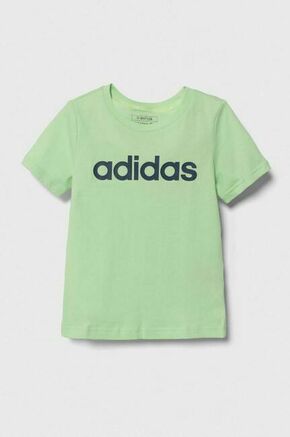 Otroška bombažna kratka majica adidas zelena barva - zelena. Otroške lahkotna kratka majica iz kolekcije adidas. Model izdelan iz pletenine