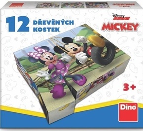 Lesena licenčna kocka Mickey Mouse - 12 kock