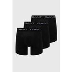 Boksarice Gant 3-pack moški, črna barva - črna. Boksarice iz kolekcije Gant. Model izdelan iz elastične pletenine. V kompletu so trije pari.