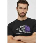 Bombažna kratka majica The North Face moška, črna barva, NF0A87NWJK31 - črna. Kratka majica iz kolekcije The North Face, izdelana iz tanke, elastične pletenine. Model iz visokokakovostnega in trajnostnega materiala.