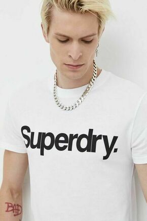 Bombažna kratka majica Superdry bela barva - bela. Kratka majica iz kolekcije Superdry
