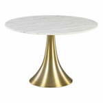 Bela okrogla jedilna miza v marmornatem dekorju Kave Home, ø 120 cm