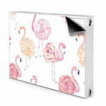tulup.si Pokrov za radiator PVC Flamingi in rože 100x60 cm