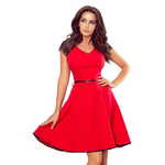 Numoco Ženska obleka 254-2, črno-rdeča, XL
