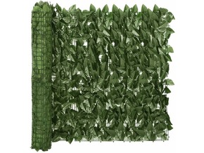 VIDAXL Balkonsko platno s temno zelenim listjem 400x75 cm