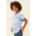 Otroška bombažna srajca Mayoral - modra. Otroška srajca iz kolekcije Mayoral. Model izdelan iz tkanine.