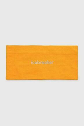 Naglavni trak Icebreaker Oasis oranžna barva - oranžna. Trak iz kolekcije Icebreaker. Model izdelan iz materiala z merino volno