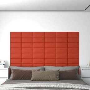 VidaXL Stenski paneli 12 kosov rdeči 30x15 cm umetno usnje 0