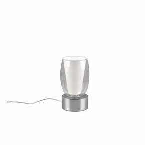 Namizna svetilka v srebrni barvi s steklenim senčnikom (višina 24 cm) Barret – Trio Select