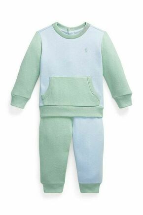 Trenirka za dojenčka Polo Ralph Lauren zelena barva - zelena. Komplet trenirke za dojenčka iz kolekcije Polo Ralph Lauren. Model izdelan iz udobne pletenine.