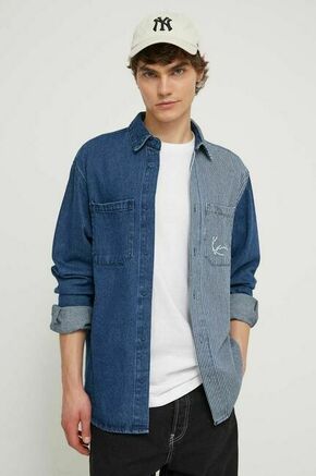 Jeans srajca Karl Kani moška - modra. Srajca iz kolekcije Karl Kani