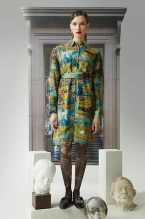 Obleka Medicine - pisana. Obleka iz posebne kolekcije Eviva L'arte. Ohlapen model