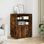 vidaXL Omarica na kolesih dimljeni hrast 60x48x81 cm inženirski les