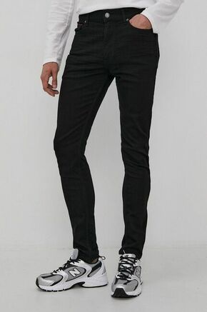 Kavbojke Tommy Jeans moško - črna. Kavbojke iz kolekcije Tommy Jeans v stilu skinny s redno pasom. Model izdelan iz enobarvnega denima.