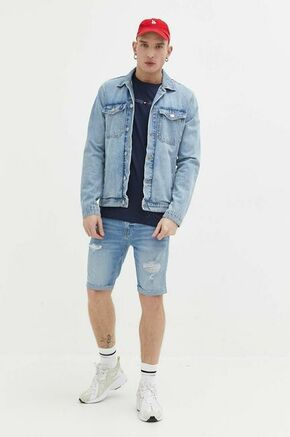 Jeans kratke hlače Hollister Co. moški - modra. Kratke hlače iz kolekcije Hollister Co. Model izdelan iz jeansa. Model iz izjemno udobne tkanine z visoko vsebnostjo bombaža.
