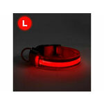 YUMMIE ovratnica z LED osvetlitvijo - USB z baterijo - velikost L (52cm) - rdeča