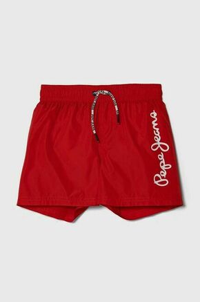 Otroške kopalne kratke hlače Pepe Jeans LOGO SWIMSHORT rdeča barva - rdeča. Otroške kopalne kratke hlače iz kolekcije Pepe Jeans. Model izdelan iz tkanine.