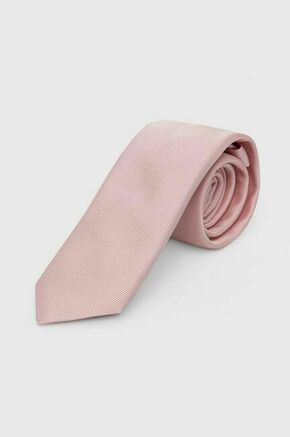 Svilena kravata HUGO roza barva - roza. Kravata iz kolekcije HUGO. Model izdelan iz vzorčaste