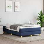 vidaXL Box spring postelja z vzmetnico moder 120x200 cm blago