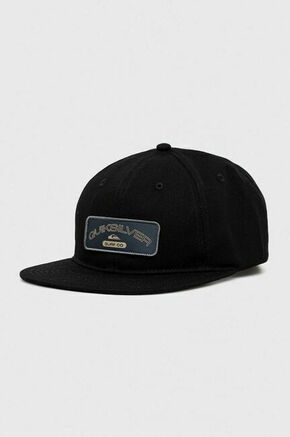 Bombažna bejzbolska kapa Quiksilver črna barva - črna. Kapa s šiltom vrste baseball iz kolekcije Quiksilver. Model izdelan iz materiala z nalepko.