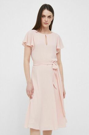 Obleka Lauren Ralph Lauren roza barva - roza. Obleka iz kolekcije Lauren Ralph Lauren. Nabran model
