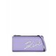 Usnjena torbica Karl Lagerfeld roza barva - vijolična. Majhna torbica iz kolekcije Karl Lagerfeld. Model na zapenjanje, izdelan iz naravnega usnja.