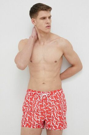 Kopalne kratke hlače Calvin Klein rdeča barva - rdeča. Kopalne kratke hlače iz kolekcije Calvin Klein. Model izdelan iz vzorčastega materiala. Izjemno zračen