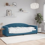 vidaXL Raztegljiva postelja modra 80x200 cm žamet