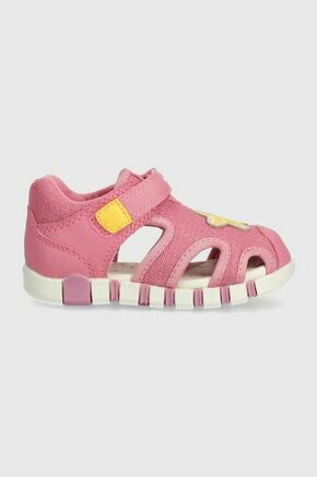 Otroški sandali Geox SANDAL IUPIDOO roza barva - roza. Otroški sandali iz kolekcije Geox. Model je izdelan iz kombinacije tekstilnega in sintetičnega materiala. Model z usnjenim podplatom