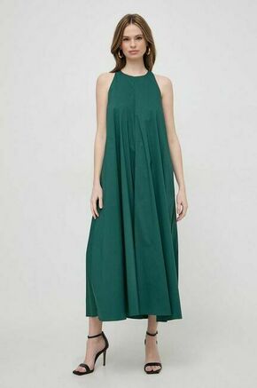 Obleka Liviana Conti zelena barva - zelena. Lahkotna obleka iz kolekcije Liviana Conti. Model izdelan iz enobarvne tkanine. Model iz zračne bombažne tkanine.