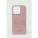 Etui za telefon Guess Iphone 14 Pro 6,1" roza barva - roza. Etui za IPhone iz kolekcije Guess. Model izdelan iz vzorčastega materiala.