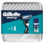Gillette set, Mach3 britvica, gel za britje, pločevinasta škatla