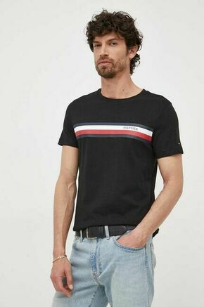 Bombažna kratka majica Tommy Hilfiger črna barva - črna. Kratka majica iz kolekcije Tommy Hilfiger
