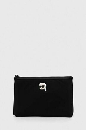 Kozmetična torbica Karl Lagerfeld črna barva - črna. Toaletna torbica iz kolekcije Karl Lagerfeld. Model izdelan iz tekstilnega materiala.