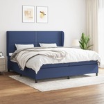 Box spring postelja z vzmetnico modra 200x200 cm blago - vidaXL - modra - 95,23 - 200 x 200 cm - vidaXL