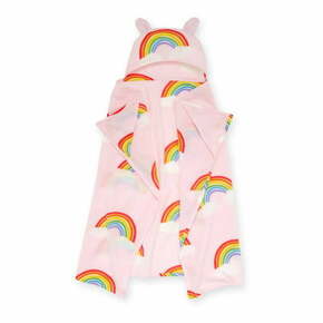Rožnata otroška odeja iz mikropliša 120x150 cm Rainbow Hearts – Catherine Lansfield