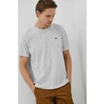 Kratka majica Lacoste moški, siva barva - siva. Kratka majica iz kolekcije Lacoste. Model izdelan iz enobarvne pletenine.