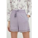 Kratke hlače Answear Lab ženski, vijolična barva - vijolična. Kratke hlače iz kolekcije Answear Lab. Model izdelan iz lahke tkanine. Izjemno udoben material z visoko vsebnostjo viskoze.