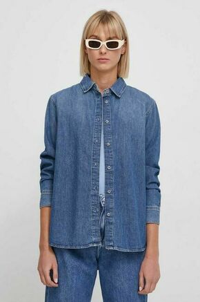 Jeans srajca Tommy Hilfiger ženska - modra. Srajca iz kolekcije Tommy Hilfiger
