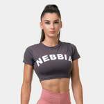 Nebbia Short Sleeve Sporty Crop Top Marron S Fitnes majica