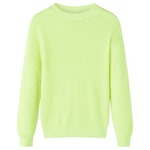 vidaXL Otroški pulover pleten neonsko rumen 92